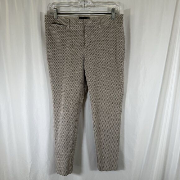 Banana Republic Pants Women's 6R Brown Check Mid Rise Flat Front - Picture 1 of 10